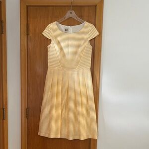Anne Klein Yellow Striped Midi Dress